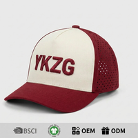 Profesyonel 5 Panel Beyzbol Şapkası Özel 3D Kabartmalı Logo Lazer Kesim Havalandırmalı Hızlı Kuruyan Golf Koşu Atletizm Spor Şapkası