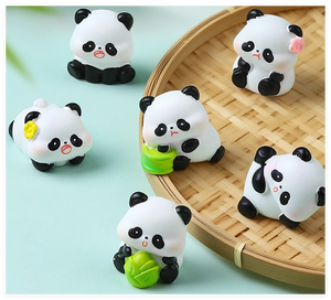 ミニチュアファッションファッションファッションレジン3Dパンダ野生動物置物動物園コレクションモデルキーチェーン用 - Product Image 5