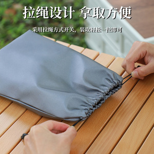 <b>Drawstring</b> Storage Bag 18x23cm PU Waterproof Unisex Minimalist Design For Outdoor Use - Product Image 3