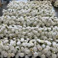 Soie artificielle personnalisée 200*40cm Rose blanche bébé souffle fleur rangée chemin de Table centres de table de mariage