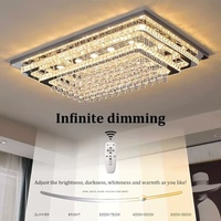 Lustre LED Moderne de Luxe en Cristal avec Télécommande, IRC Élevé 90, pour Chambre et Salon