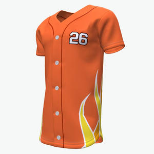 เสื้อกีฬาเบสบอลคอวีกระดุมระบายอากาศแห้งเร็วเสื้อผ้าฝึกซ้อมเสื้อทีมเบสบอลออกแบบได้ตามต้องการ - Product Image 2