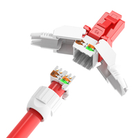 Connecteur RJ45 Nouvelle Génération avec Câble Ethernet, Fiche Modulaire 8P8C sans Outil Cat6 Cat6a Compatible Cat5e Cat6