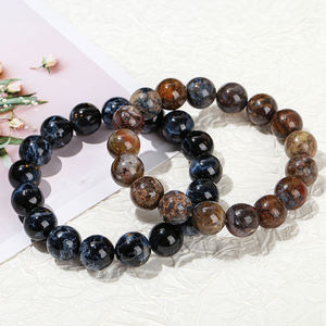 JD-Bracelets élastiques simples faits à la main en pierre naturelle pierre de <span class=keywords><strong>Peter</strong></span> Pietersite, perles rondes - Product Image 5