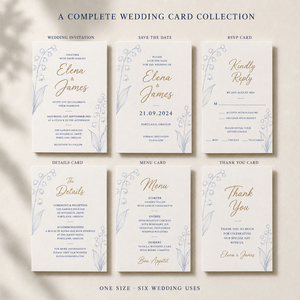 Cartes d'invitation de mariage personnalisées motif muguet, style floral minimaliste, avec police script, pour cérémonie de mariage - Product Image 5