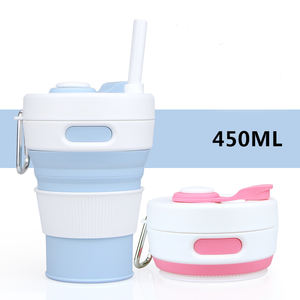 Taza plegable de silicona para viaje, taza de café de 450ml de gran tamaño, de silicona - Product Image 4