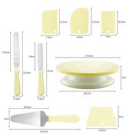 8 PCS Kunststoff Kuchen Dekoration Plattenspieler Ständer 360 Grad rotierende Küche Dessert Kuchen DIY Form Zubehör Backwerk zeuge