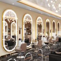 Miroir LED mural pleine longueur, cadre ovale en alliage d'aluminium, miroir de dressing pleine longueur pour chambre, salon, hôtel