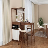 Meuble de salon moderne avec rangement, bar à vin rétractable en bois, meuble de salon