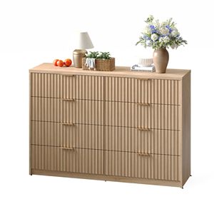 <span class=keywords><strong>Commode</strong></span> Combohome à <span class=keywords><strong>8</strong></span> <span class=keywords><strong>tiroirs</strong></span> pour chambre à coucher, <span class=keywords><strong>grande</strong></span> <span class=keywords><strong>commode</strong></span> à <span class=keywords><strong>tiroirs</strong></span> cannelés, organisateur de rangement en bois - Product Image 1