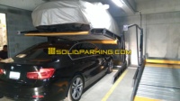 Desain miring peralatan parkir vertikal lift dupleks mobil stacker 2 POS tempat parkir utama untuk tinggi rendah