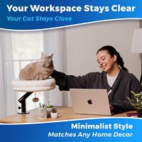 360 °   Lit de bureau pour chat réglable en hauteur et rotatif, nid rond, hamac, structure métallique pour fixation sur table