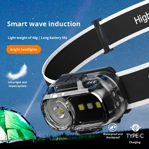 Outdoor Waterproof Strong <b>Light</b> 3W <b>LED</b> Headlamp Super Battery Life Wave Sensor Multi-Function USB <b>Rechargeable</b> Patrol <b>Work</b> <b>Light</b> - Product Image 3