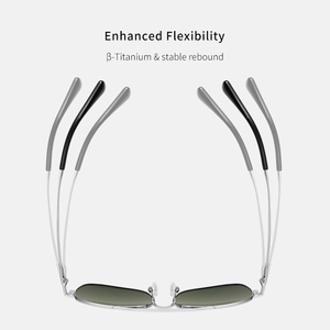 AR Mavi Kaplamalı Hafif Çizilmeye Dayanıklı Cam Lensli Su Geçirmez Erkekler İçin OEM Kare Titanyum Çerçeveli Güneş Gözlüğü - Product Image 5