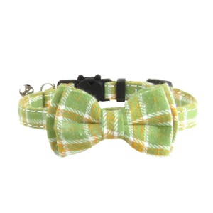 Ensemble collier à carreaux pour chat avec nœud papillon et bandana, boucle réglable, pour petits chats, toutes saisons, style classique - Product Image 2