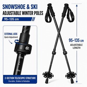Bâtons <span class=keywords><strong>de</strong></span> <span class=keywords><strong>ski</strong></span> réglables Zeroring en <span class=keywords><strong>carbone</strong></span> composite pour la randonnée hivernale avec grande corbeille à neige - Product Image 2
