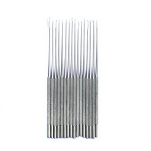 Kit de 19 pièces d'instruments de neurochirurgie en titane Rhoton Micro Dissector pour la chirurgie de la base du crâne, comprenant crochet nerveux, curette et spatule - Product Image 2