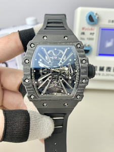 Venta al por mayor de fibra de carbono reloj Tourbillon transparente movimiento mecánico automático de alta calidad famoso reloj de lujo para los hombres - Product Image 2