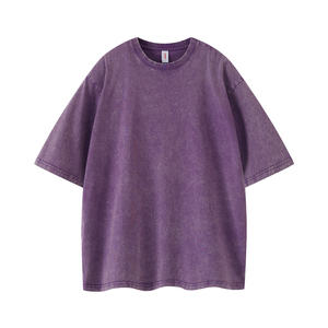 Camiseta de manga corta para hombre, camiseta lavada Vintage de algodón 100%, camiseta de manga corta con cuello redondo a la moda - Product Image 1