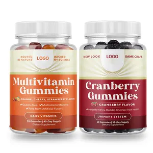 Gomas multivitamínicas para adultos e gomas naturais de cranberry para mulheres e homens