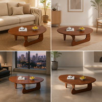 Table basse japonaise en bois massif de forme extraterrestre pour salon et balcon, table triangulaire moderne de luxe simple, OEM