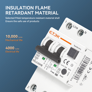 ETEK タイプB RCBO <span class=keywords><strong>2P</strong></span> 32A/40A/63A 30mA トリッピングカーブC 1P+N RCBO漏電遮断器 電流漏れ保護機能付き モデルEKL5-63B - Product Image 6