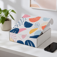 Boîte d'expédition blanche personnalisée avec impression couleur du logo, boîte d'emballage en carton pour le commerce électronique, pour les petites entreprises, la marque, la vente en gros