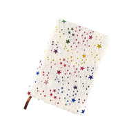 Carnet de notes tendance en peluche tie-dye motif étoile bronzante, design attrayant, en tissu pelucheux, pour étudiant, petit et frais