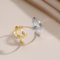 Anneau de Phase de Lune en Acier Inoxydable Croissant Creux Wiccan Spirale Lune Bague Femme Mythologie Amulette Païenne Bijoux Cadeaux