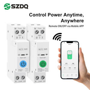 Disjoncteur intelligent Tuya WiFi 63A avec mesure de l'énergie, surveillance de la consommation <span class=keywords><strong>d</strong></span>'énergie en temps réel, protection contre les surcharges, contrôle par l'application Smart Life - Product Image 1