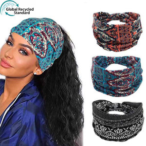 बोहेमिया वाइड हेडबैंड सिलाई अफ्रीका और यूरोपीय हेडबैंड खेल और सजावट के लिए लोचदार हेयरबैंड खिंचाव - Product Image 1