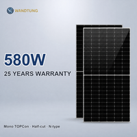 Panneau solaire haute efficacité N-Type TOPCon 580w, prix d'usine, 600watt, 650watt, bifacial pour système solaire