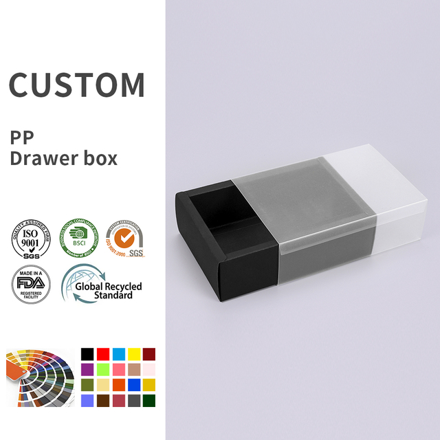 Custom Frosted PP Drawer Box Sturdy Semi Transparent Packaging for Jewelry Cosmetics Small Gift Storage Daily Use