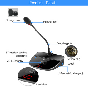 Hệ thống hội nghị tay trong tay không dây Đơn vị Đại Biểu Micro không dây 2.4G - Product Image 4