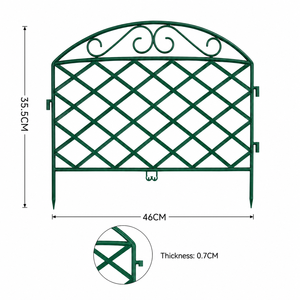 Rustproof Backyard Landscaping Decorative Lawn Edging Fence Green Set Of 4 Ornamental Border - Product Image 6