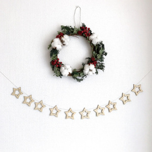 Guirnalda de <span class=keywords><strong>Madera</strong></span> con Forma de Estrella de Cinco Puntas para Cumpleaños, Graduación, Halloween, Decoración para Colgar en la Pared para Fiestas de Bebés de Cien Días - Product Image 2