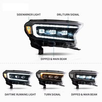 Ensemble de phares avant à LED de haute qualité, clignotants dynamiques T6 T7 T8 2015-2020 pour Ford Ranger