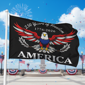 Bandiera per il 250° Anniversario degli Stati Uniti, 3x5 Piedi, Design Mappa USA 1776-2026, Decorazione Patriottica per Esterni - Product Image 1