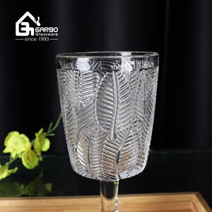 Copa de Vino Sherry Vintage con Diseño de Hojas Grabadas, Estilo Brasileño, 110oz, Vaso de Cristal Antiguo - Product Image 2