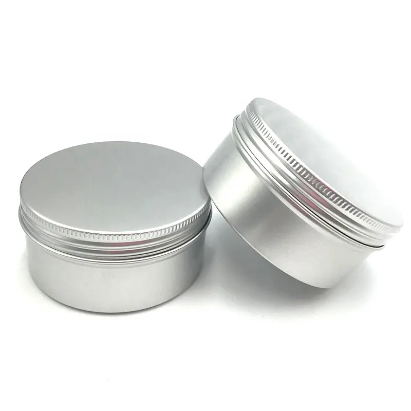 Luxury quality 30g round aluminium skin cream jar 100g 120g custom silver aluminum facial cream can box