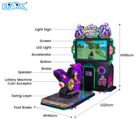 Machine de jeu d'arcade de course de motos, simulateur de conduite commercial Speed Field pour centre de divertissement familial et salle d'arcade