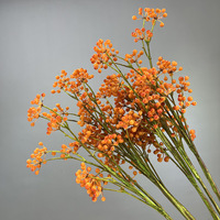 Branche de baies artificielles en mousse orange, verte et bleue, légère, en soie, écologique, multi-pièces, pour la décoration intérieure