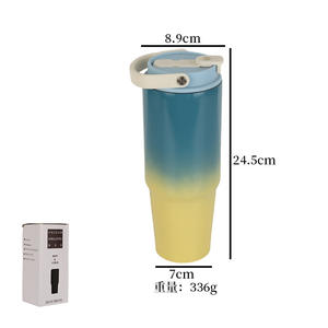 Rampa de gradiente 900ML vaso de gran capacidad con pajita taza de vacío de coche taza de lingotes de hielo botella de agua de acero inoxidable 304 - Product Image 5