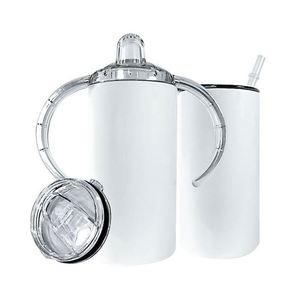 Vaso Térmico Infantil de Acero Inoxidable de Doble Pared y 12 oz, Recto, Blanco, con Tapa Doble, para Sublimación DIY - Product Image 4