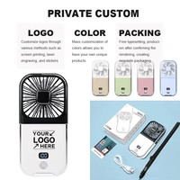 Ventilador de Mano Portátil USB con Batería, Cinco Velocidades, Refrigeración de Aire para Verano, Plegable, Mini Ventilador para Uso Doméstico y en Hoteles, Operación en Inglés