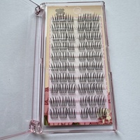 Faux cils réutilisables semi-faits à la main, en fibres synthétiques auto-adhésives, effet queue de renard, racine fine et naturelle, 20 rangées