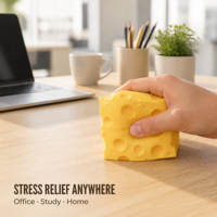 Jouet Squishy en forme de fromage de simulation, anti-stress à remontée lente, en TPR et PU, bloc de fromage, jouet sensoriel à presser pour adolescents, adultes et bureau
