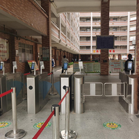 Portillon rapide de parc d'attractions avec reconnaissance faciale, carte RFID/IC, code QR, capacité 50 personnes/min, fonction anti-pincement, en acier inoxydable