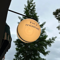 Enseigne lumineuse LED en demi-sphère, personnalisée, en acrylique, avec support cantilever, pour mur extérieur de magasin