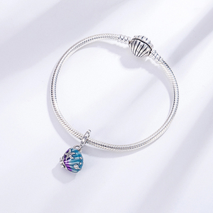Breloques en argent en forme d'étoile de mer, tortue, pieuvre, crabe, coquillage, palmier, <span class=keywords><strong>ray</strong></span>, hippocampe, perles compatibles avec bracelet original, bijoux d'anniversaire Berluque - Product Image 6